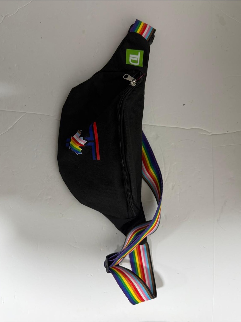 Success Brands Rainbow Strap Belt Bag Fanny Pack Crossbody Black - Picture 2 of 8